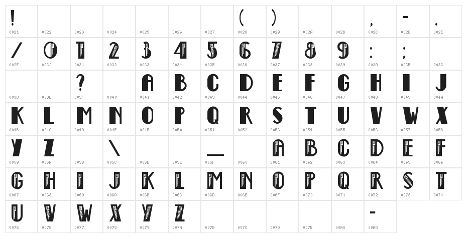 Empire State Deco Character Map