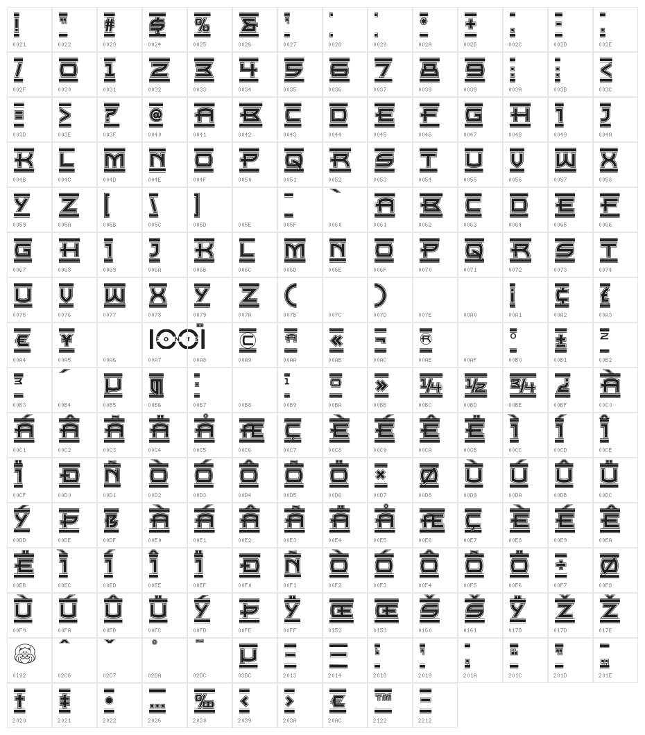 EmpireStateNF Character Map