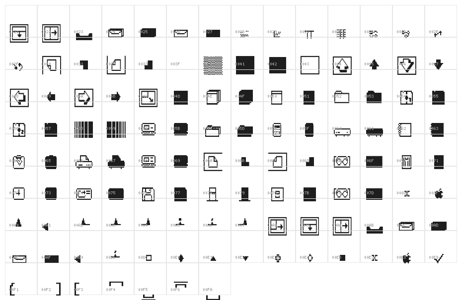 Empty Folders 2X3Y Character Map