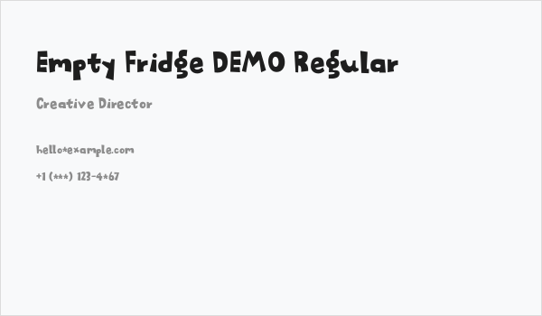 Empty Fridge DEMO Regular Business Card