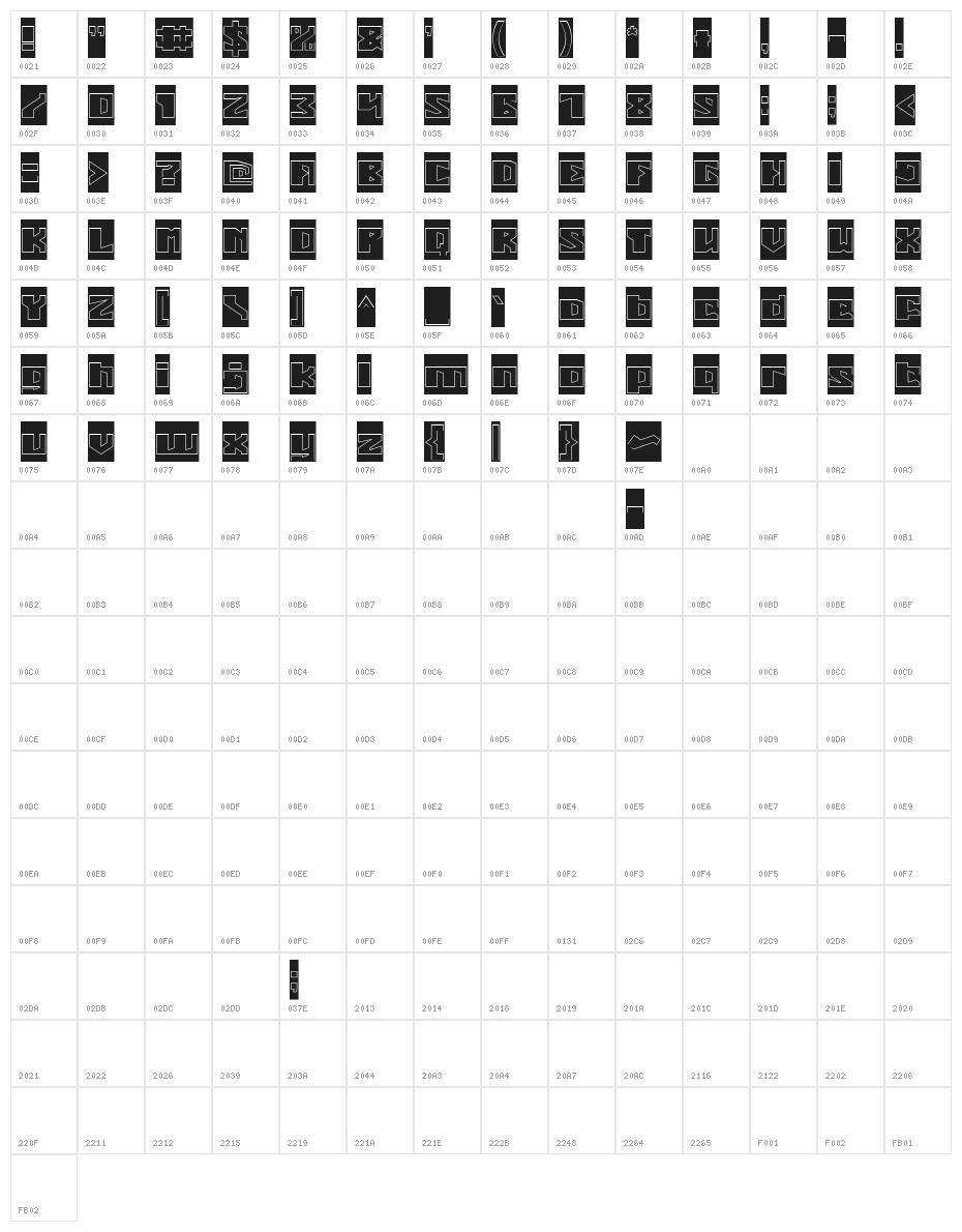 ENERMOUS-Hollow-inverse Character Map