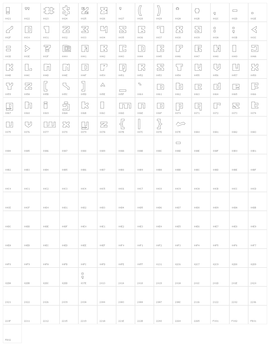 ENERMOUS-Hollow Character Map