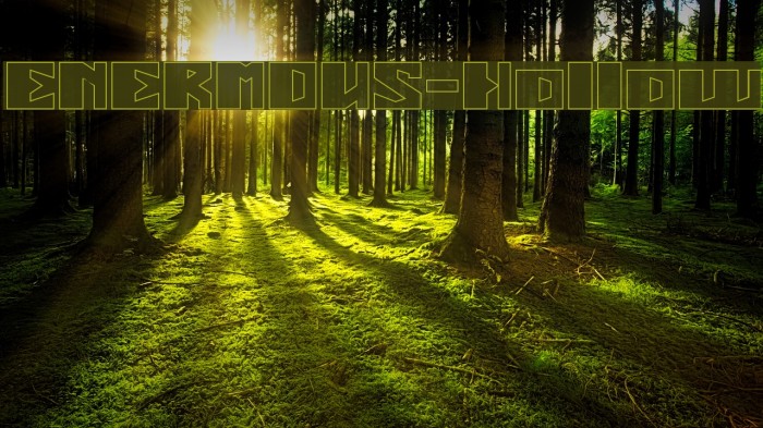 ENERMOUS-Hollow Font examples