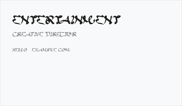 ENTERTAINMENT Business Card