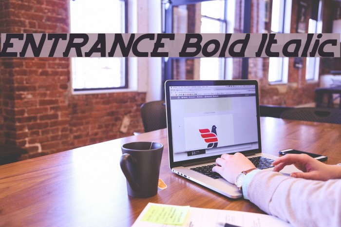 ENTRANCE Bold Italic Font examples