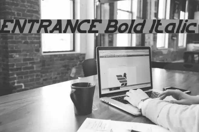 ENTRANCE Bold Italic Font examples