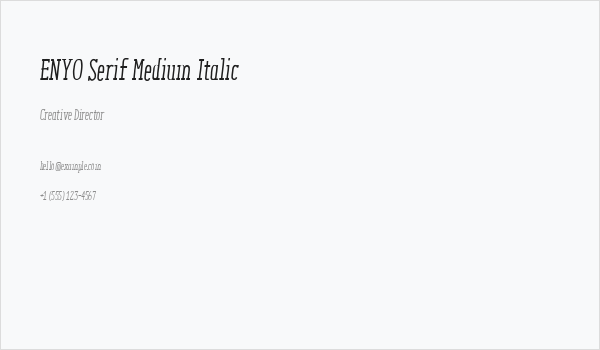 ENYO Serif Medium Italic Business Card