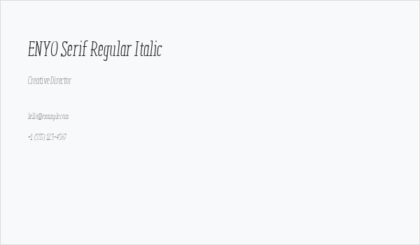 ENYO Serif Regular Italic Business Card
