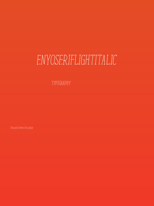 ENYOSerifLightItalic Poster
