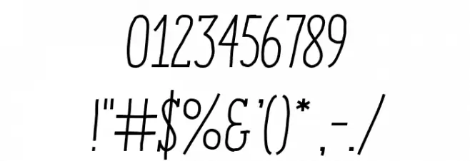 ENYOSerifRegularItalic Font Alte caractere