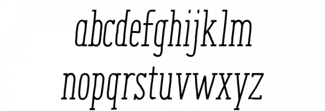 ENYOSerifRegularItalic फ़ॉन्ट लोअरकेस