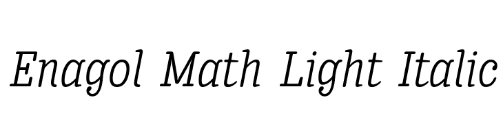 Enagol Math Light Italic  Descarca Fonturi Gratis