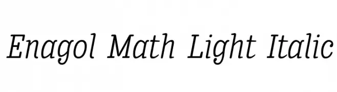 Enagol Math Light Italic  नि: शुल्क फ़ॉन्ट्स डाउनलोड