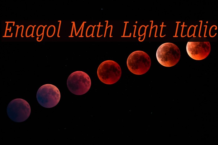 Enagol Math Light Italic Font examples