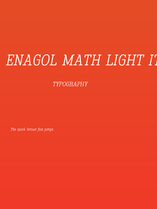 Enagol Math Light Italic Poster