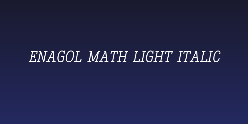 Enagol Math Light Italic Social Header