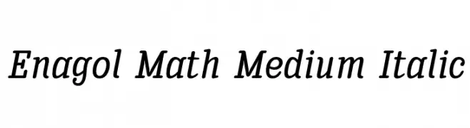 Enagol Math Medium Italic  تنزيل الخطوط
