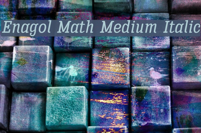 Enagol Math Medium Italic Font examples