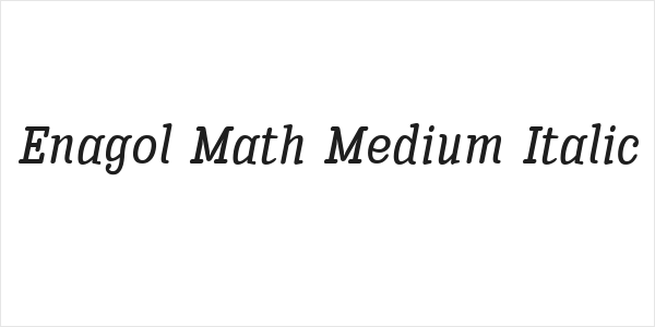 Enagol Math Medium Italic Logo