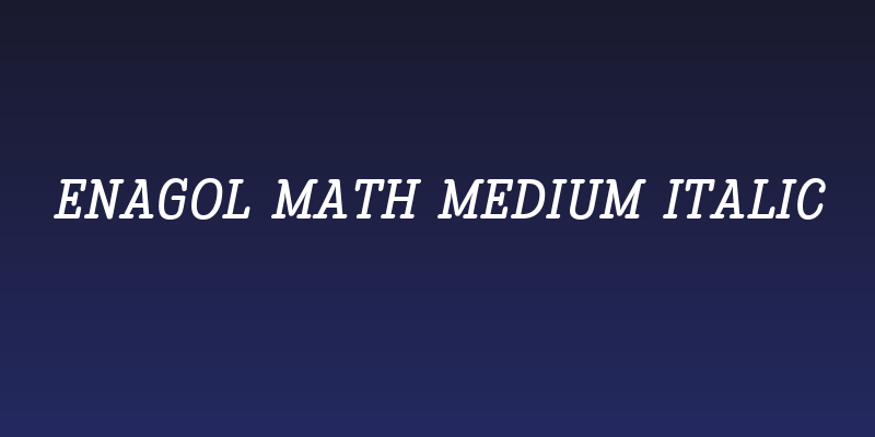 Enagol Math Medium Italic Social Header