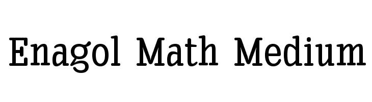 Enagol Math Medium  Fuentes Gratis Descargar