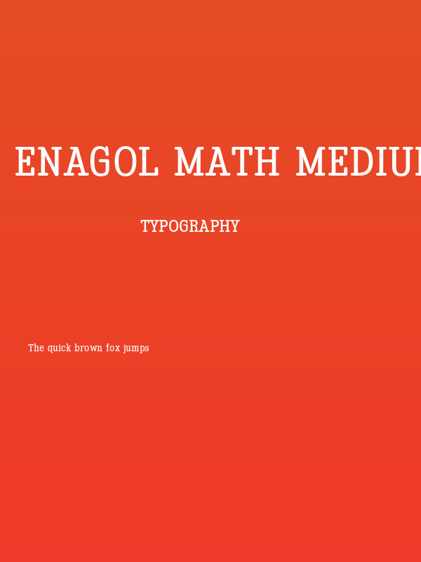 Enagol Math Medium Poster