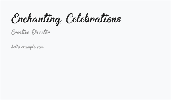 Enchanting Celebrations Business Card