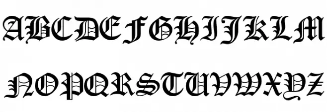 Encient German Gothic フォント 大文字