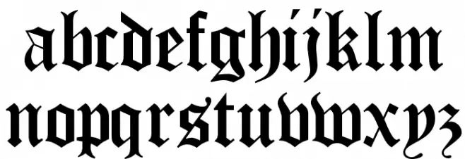 Encient German Gothic Шрифта строчной