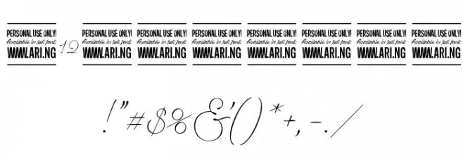 Encina Script 1 PERSONAL USE Font OTHER CHARS