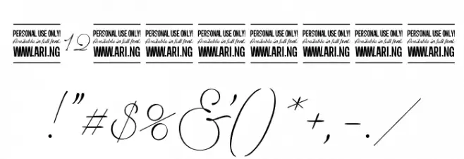 Encina Script 2 PERSONAL USE Font OTHER CHARS