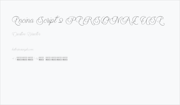 Encina Script 2 PERSONAL USE Business Card