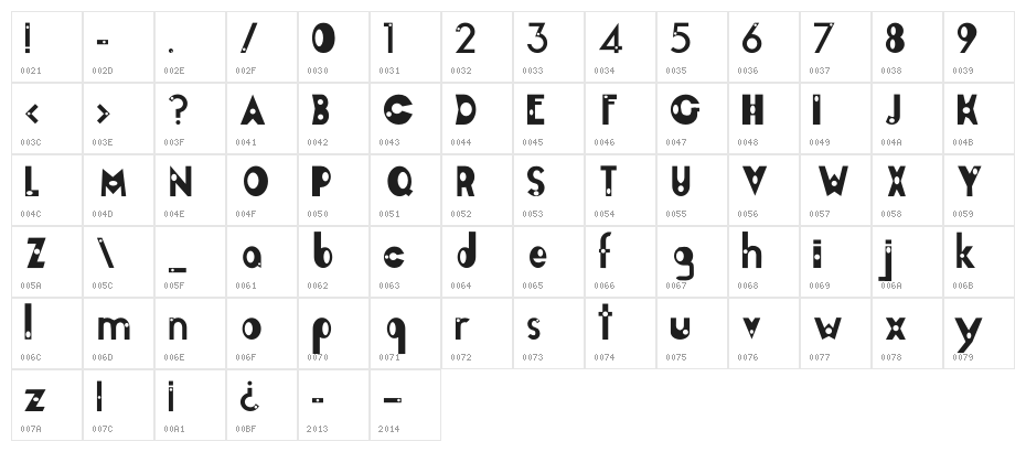 EncircleFont Character Map
