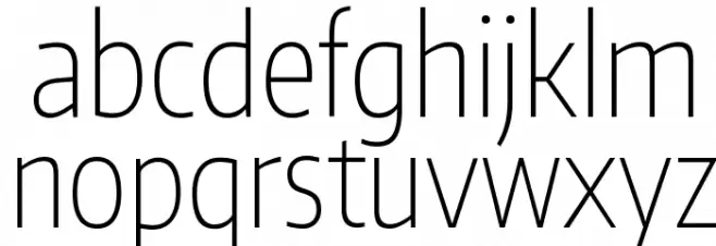 Encode Sans Compressed Thin Schriftart Kleinbuchstaben