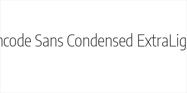 Encode Sans Condensed ExtraLight Logo