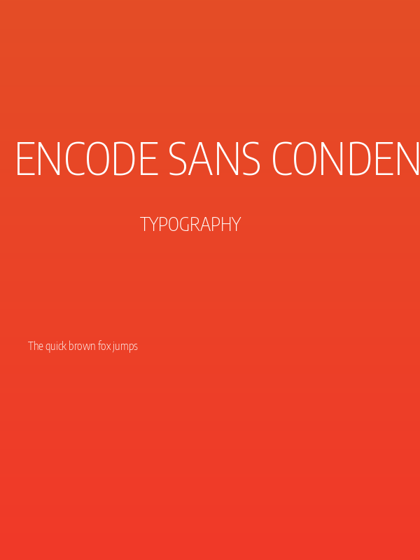 Encode Sans Condensed ExtraLight Poster