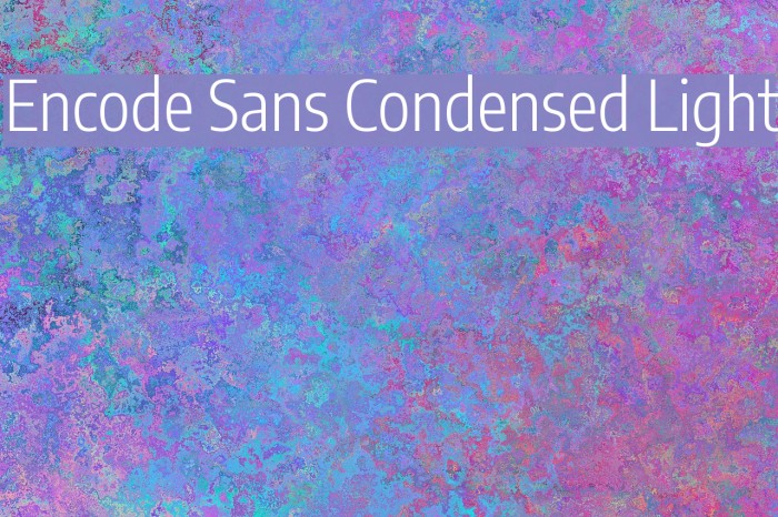 Encode Sans Condensed Light Font examples
