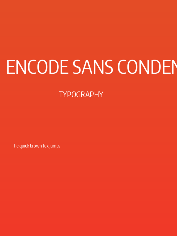 Encode Sans Condensed Regular Poster