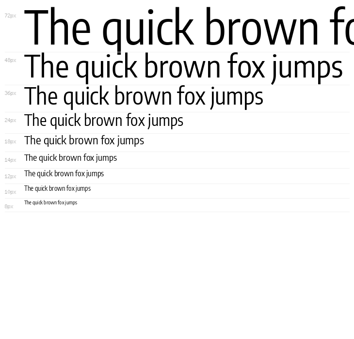 Encode Sans Condensed Regular Waterfall