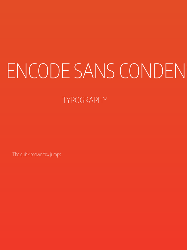Encode Sans Condensed Thin Poster