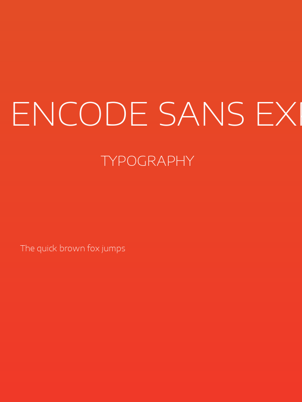 Encode Sans Expanded ExtraLight Poster