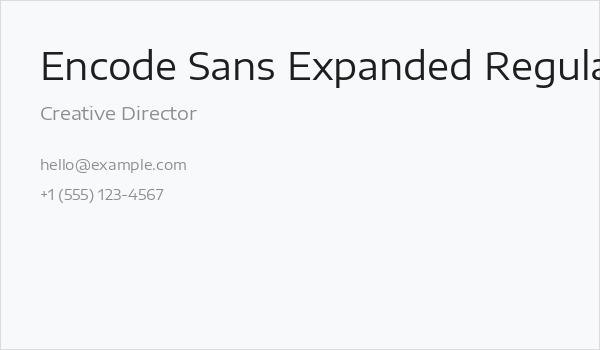 Encode Sans Expanded Regular Business Card