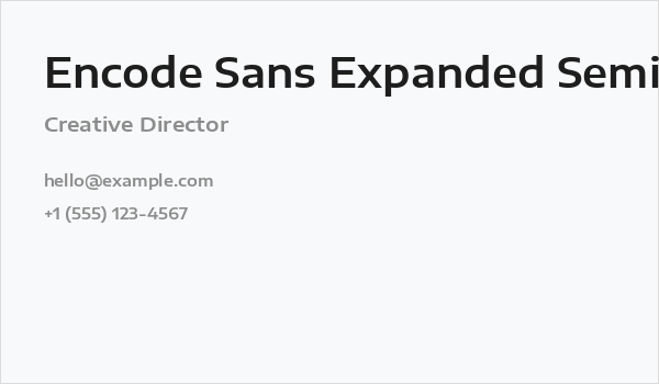 Encode Sans Expanded SemiBold Business Card