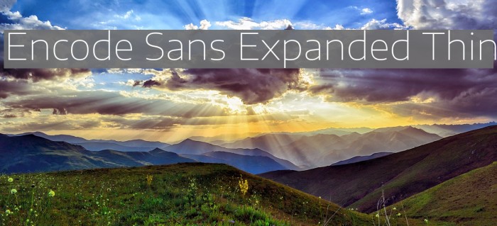 Encode Sans Expanded Thin Font examples