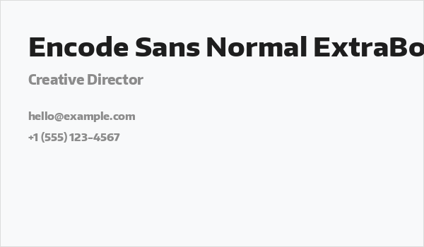 Encode Sans Normal ExtraBold Business Card
