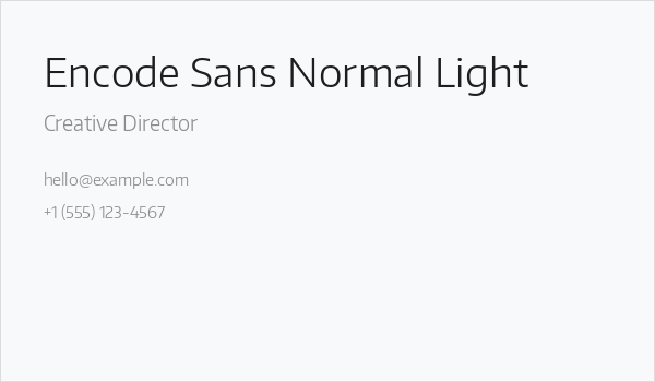Encode Sans Normal Light Business Card