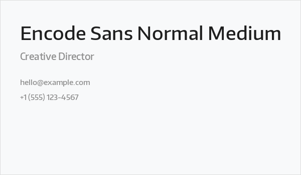 Encode Sans Normal Medium Business Card