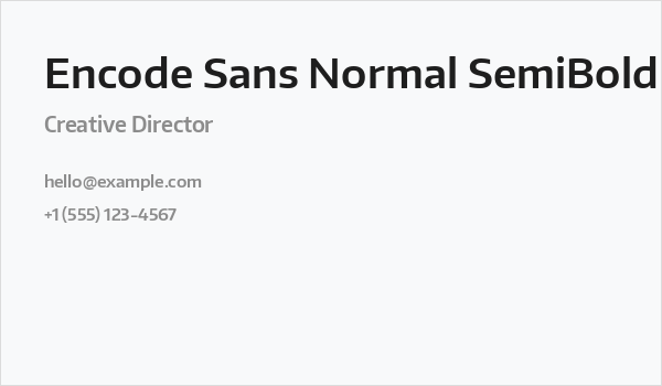 Encode Sans Normal SemiBold Business Card