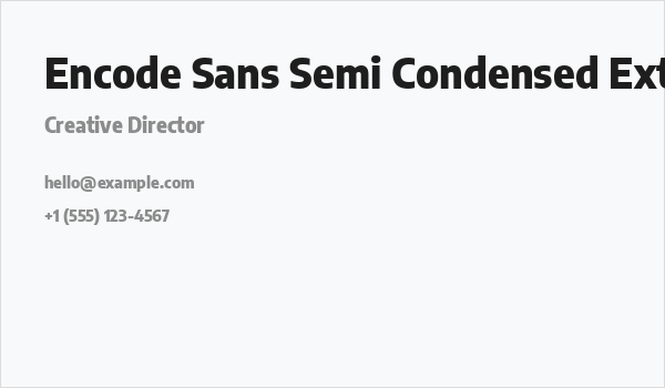 Encode Sans Semi Condensed ExtraBold Business Card