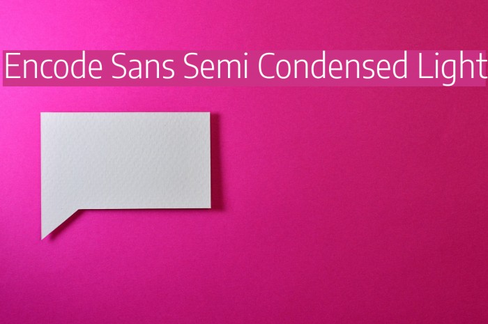Encode Sans Semi Condensed Light Font examples